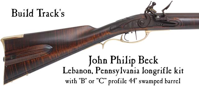 Build Track's J. P. Beck Lebanon Township parts set
with "B" or "C" profile, 44" swamped barrel, cut for sliding wood patchbox